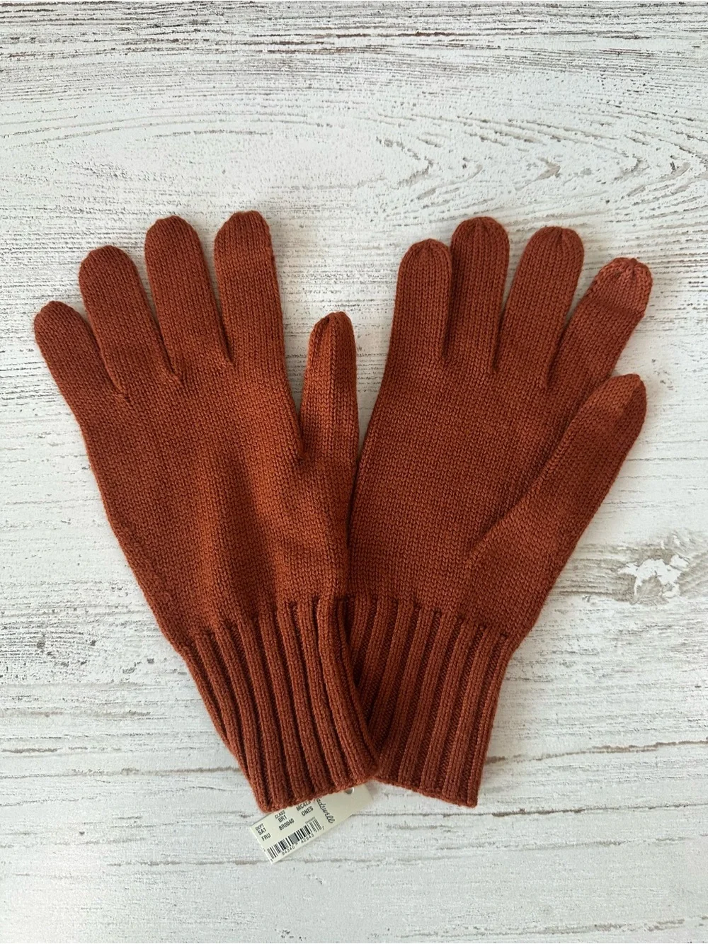 NWT MADEWELL 100% Wool Knit Texting Gloves in Faded Rust